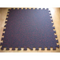 Black Color SBR Rubber Tile with Interlock, Size 500X500X15mm